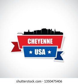 Cheyenne skyline - Wyoming, United States of America, USA - vector illustration