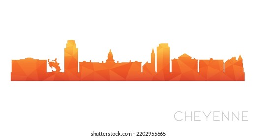 Cheyenne, WY, USA Low Poly Skyline Clip Art City Design. Geometric Polygon Graphic Horizon Icon. Vector Illustration Symbol.