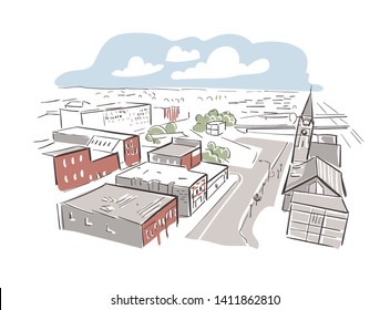 Cheyenne Wyoming usa America vector sketch city illustration line art 