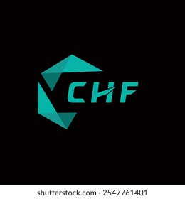 Logotipo minimalista creativo de la letra de CHF. Diseño de logotipo de letra de alfabeto de iniciales de Vector únicas de CHF 
