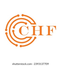 CHF letter design. CHF letter technology logo design on white background. CHF Monogram logo design for entrepreneur and business