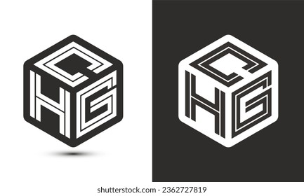 CHG letter logo design with illustrator cube logo, vector logo modern alphabet font overlap style. Premium Business logo icon. White color on black background