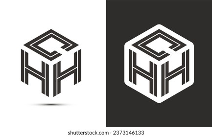 CHH letter logo design with illustrator cube logo, vector logo modern alphabet font overlap style. Premium Business logo icon. White color on black background