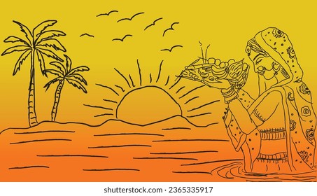 Chhath Puja ancient festival is dedicated to the worship of the sun god, Surya, and Chhathi Maiya, believed to be the sister of Surya