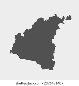 Chhatrapati Sambhaji Nagar district map vector icon. Sambhaji Nagar Maharashtra.
