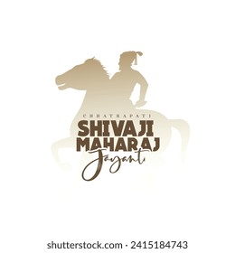 Chhatrapati Shivaji Maharaj Jayanti, [Chhatrapati Shivaji Maharaj birthday] Indian Maratha warrior king, with calligraphy