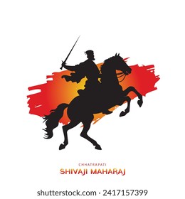 Chhatrapati Shivaji Maharaj Silhouette Vector Illustration Design