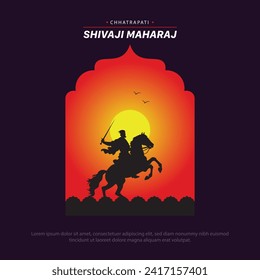 Chhatrapati Shivaji Maharaj Vector Illustration Design. Indian Maratha Warrior King Shivaji Maharaj