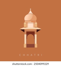 Chhatri - Semi-open, Elevated, Dome-Shaped Pavilions Elements - Stock Illustration as EPS 10 File