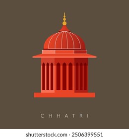 Chhatri - Semi-open, Elevated, Dome-Shaped Pavilions Elements as EPS 10 File