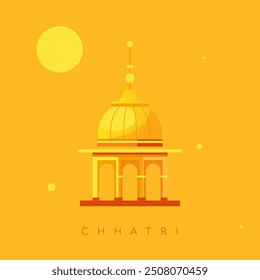 Chhatri - Elementos semiabiertos, elevados y con forma de cúpula para pabellones como archivo EPS 10