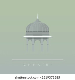 Chhatri - Semi-open, Elevated, Dome-Shaped Pavilions Elements as EPS 10 File