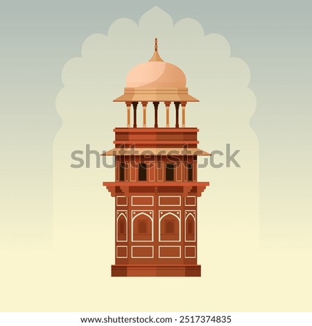 Chhatri - Semi-open, Elevated, Dome-Shaped Pavilions Elements as EPS 10 File