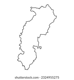 Chhattisgarh state map, administrative division of India. Vector illustration.