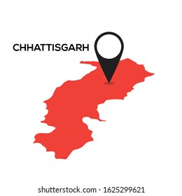 Chhattisgarh state map perfect to used for infographic , App mobile , website design
