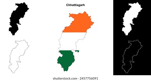 Chhattisgarh state outline map set