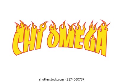 Chi Omega Flame Design Vector Illustration