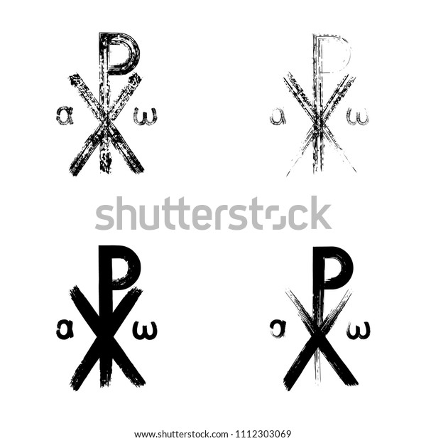 Chi Rho Brush Symbol Chrismon Grunge Stock Vector Royalty Free 1112303069