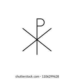 Chi rho outline icon. Element of religion sign for mobile concept and web apps. Thin line Chi rho outline icon can be used for web and mobile on white background