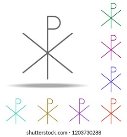 Chi rho outline icon. Elements of religion in multi color style icons. Simple icon for websites, web design, mobile app, info graphics
