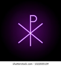 Chi rho outline icon. Elements of religion in neon style icons. Simple icon for websites, web design, mobile app, info graphics