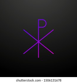 Chi rho outline nolan icon. Elements of religion set. Simple icon for websites, web design, mobile app, info graphics