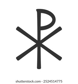 Símbolo Chi Rho. Jesus Cristo monograma. Sinal de Christogram. Ícone do Cristianismo. Imagem de ilustração vetorial.