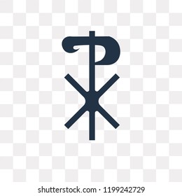 Chi Rho vector icon isolated on transparent background, Chi Rho transparency concept can be used web and mobile