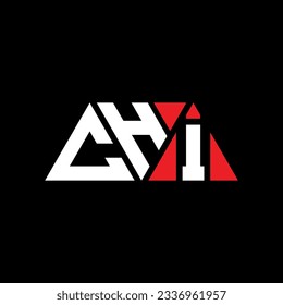 CHI triangle letter logo design with triangle shape. CHI triangle logo design monogram. CHI triangle vector logo template with red color. CHI triangular logo Simple, Elegant, and Luxurious design.