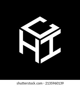 CHI Unique modern flat abstract geometric initials vector letter logo design.