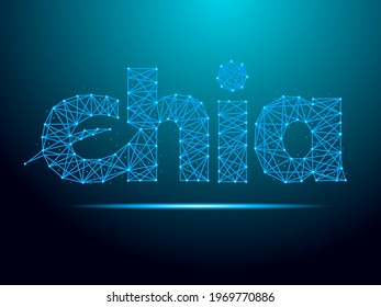 Chia Coin cryptocurrency abstract background. Concept of Chia cryptocurrency technology with dark blue background design.Illustration Vector EPS.10