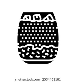 chia pudding raw foodist glyph icon vector. chia pudding raw foodist sign. isolated symbol illustration
