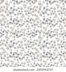chia pudding seamless pattern. realistic raster illustration of chia seeds. 
