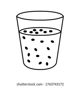 chia seeds glass vector icon