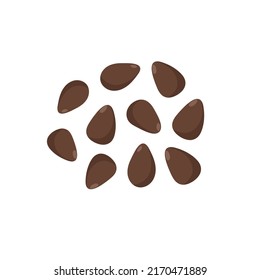 Chia seeds isolated element. Vegetarian and vegan nutrition. Healthy cooking. Vector illustration