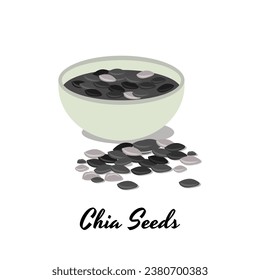 Chia seeds meal elements art illustration icon design vector