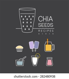 chia seeds recipes icon vector illustration