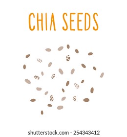 Chia Seeds. Vector EPS 10 Hand Drawn Illustration. 