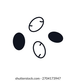 Icono de Vector de semillas de chía ilustración de stock