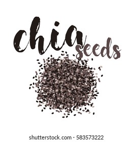 Chia seeds. Vector image. Superfood 
