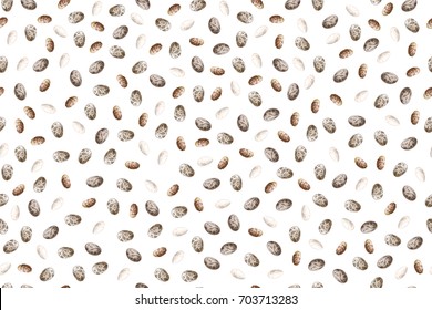 Chia Seeds Vector Seamless Pattern 