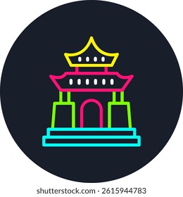 Chiang Kai Shek Line Multi Colour Circle