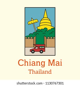 Chiang Mai landmark vector. 