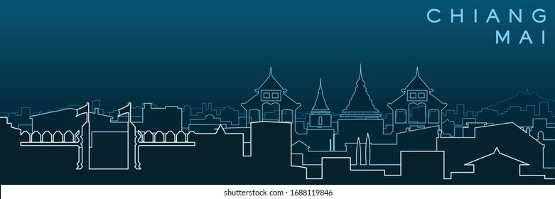 Chiang Mai Multiple Lines Skyline and Landmarks