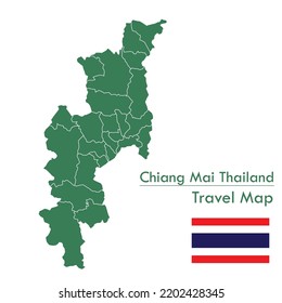 Chiang Mai Province Map green map is one of the provinces of Thailand svg