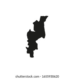 chiang mai region map in country of thailand