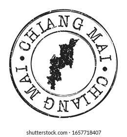 Chiang Mai, Thailand Map Postmark. A Silhouette Postal Passport. Stamp Round Vector Icon. Vintage Postage Designs.