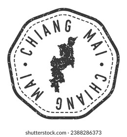 Chiang Mai, Thailand Map Stamp Retro Postmark. Silhouette Postal Passport. Seal Round Vector Icon. Badge Vintage Postage Design.