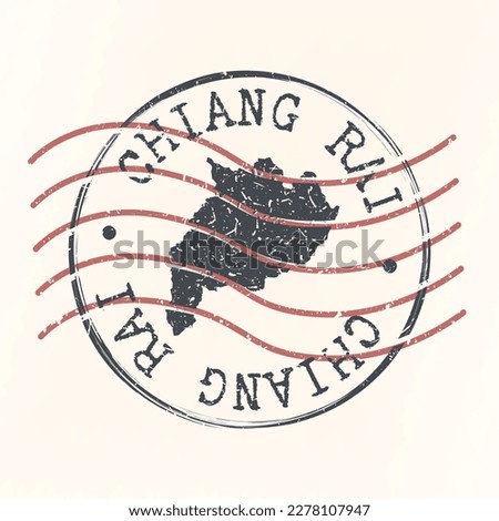 Chiang Rai, Thailand Stamp Map Postal. Silhouette. Passport Round Design. Vector Icon. Design Retro Travel National Symbol.