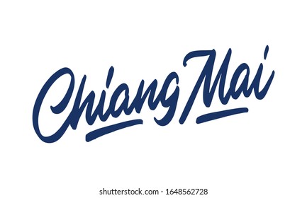Chiangmai city of thailand. Handwritten city name.Modern Calligraphy Hand Lettering for Printing,background ,logo, for posters, invitations, cards, etc. Typography vector.